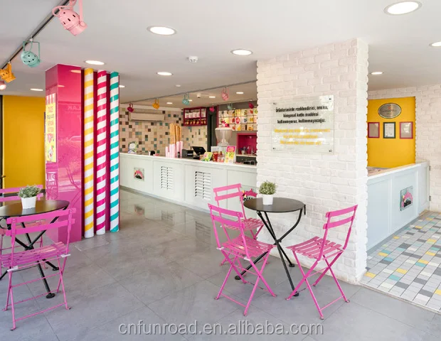 High end ice cream shop furniture design for sale