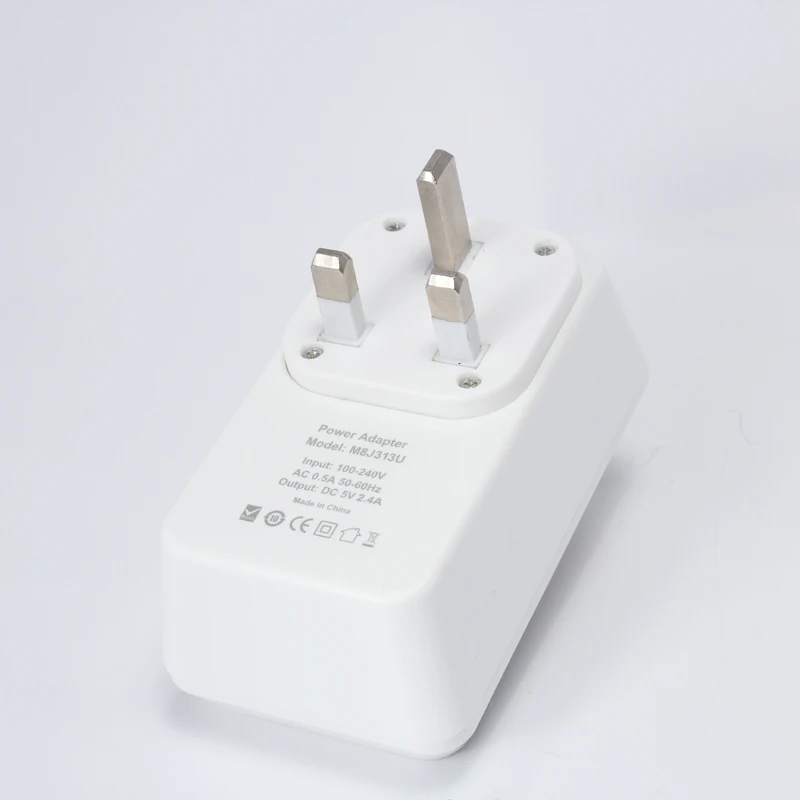 budi timer UK Plug 5v2.4a12w 1 Port USB Power Adapter Wall Home Travel Charger for mobile phones from budi have stock oem odm