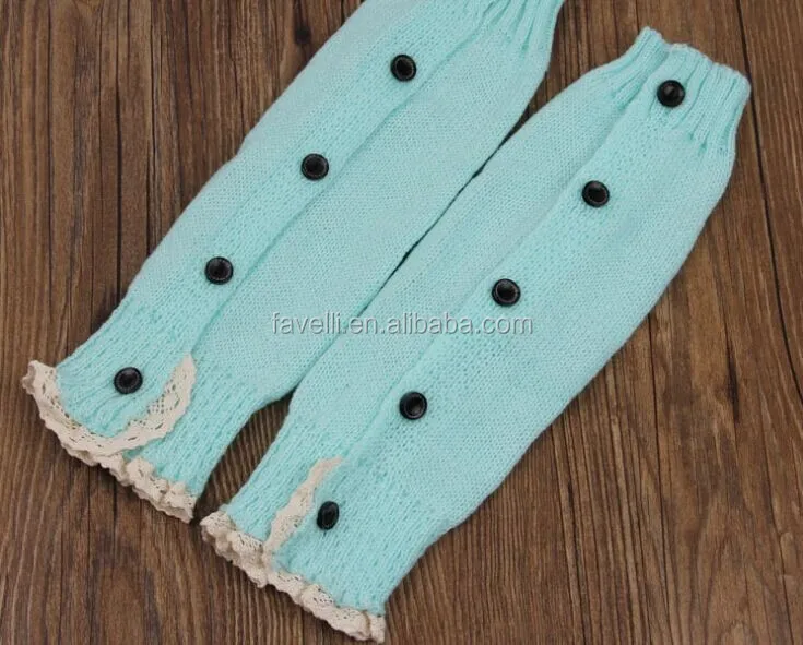 Однотонные гольфы, оптовая продажа, Детские гетры с кружевом и пуговицами