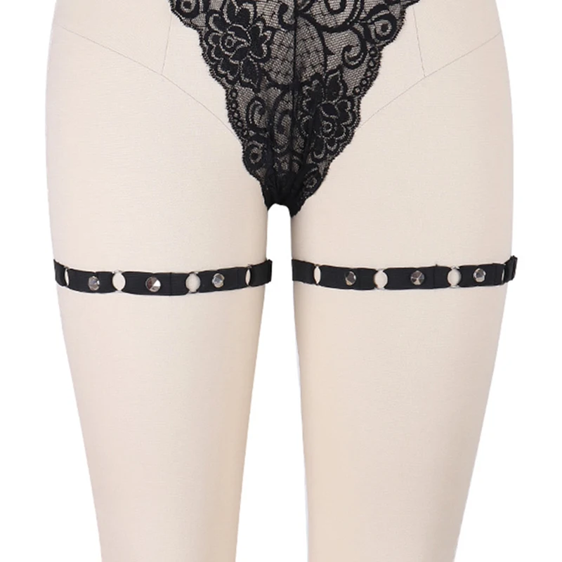 Носки-подвязки с заклепками для танцев, подвязки для ног, пояс, женское нижнее белье, пояс с подвязками P0027, черные сексуальные платья, бюстгальтер для девочек, Женский полиэстер 70-115