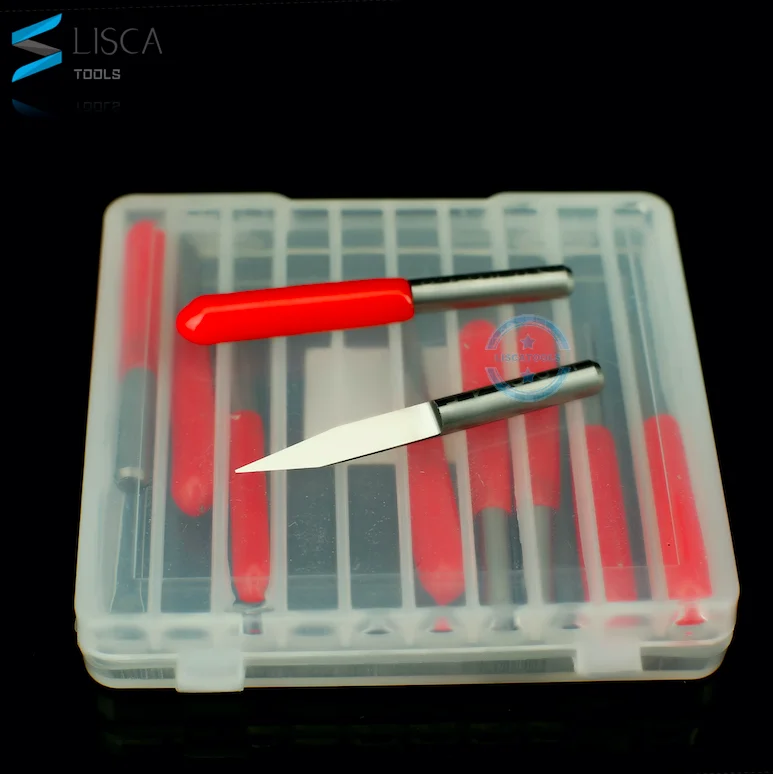 3.175mm V Shaped PCB Carbide Engraving Bits / Sharp Wood Router Cutter Wholesale