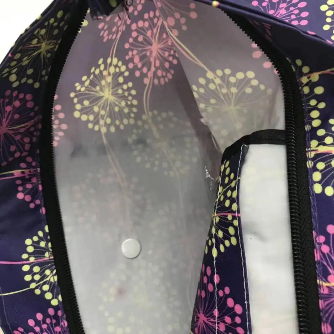 
Reusable 420d Foldable Polyester Shopping Rolling Up bags With Zipper 