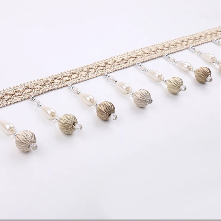 Wholesale 100% Polyester Beaded Fringe For Curtain