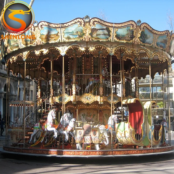 Kids Amusement Park Carrusel Rides Double-Decker Carousel For Sale