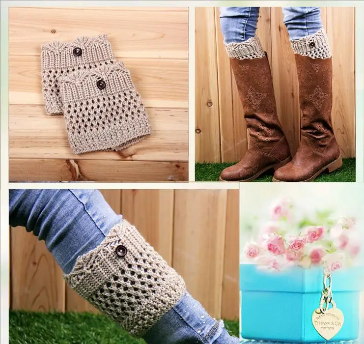 Оптовая продажа, модные женские зимние трикотажные манжеты на пуговицах