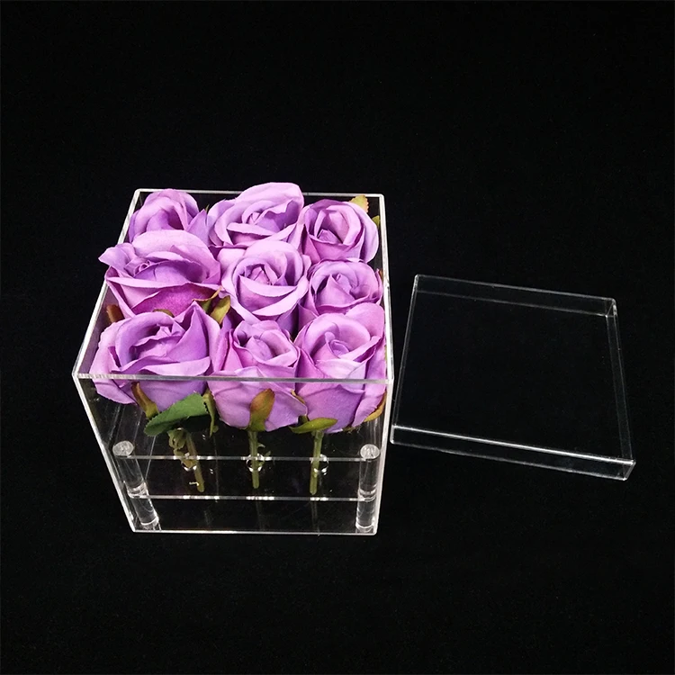 Waterproof Round Clear Acrylic 16 Rose Flower Box
