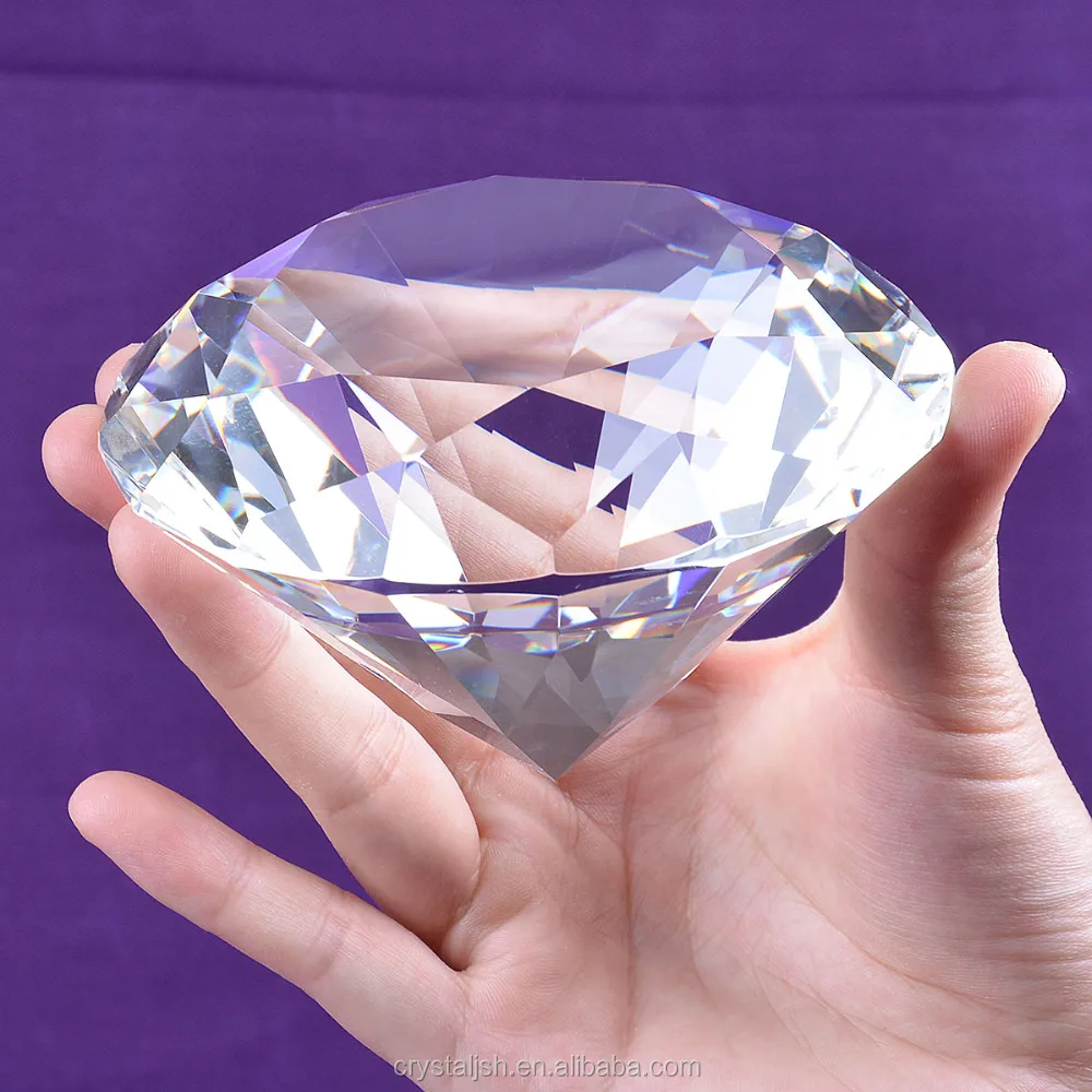 Hot Sale Large Crystal Glass Mutl-color Diamond For Wedding Souvenir Paperweight Table Decorative