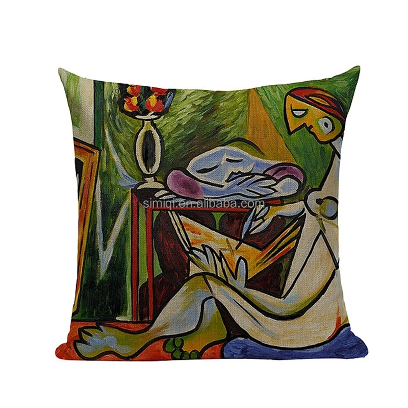 Pablo Picasso Famous Paintings Cushion Covers The Starry Night Surrealism Abstract Art Cushion Cover Beige Linen Pillow Case