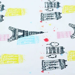 High Quality Eiffel Tower Pattern 100% Cotton Fabric Printed Tecidos Quilting Textiles For Sewing