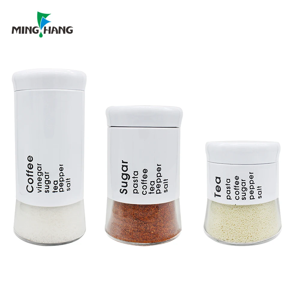 250/500/750ml round glass spice jar custom salt pepper packaging bottle