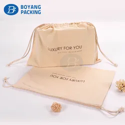 Wholesale custom 100% cotton drawstring pouch packaging bag