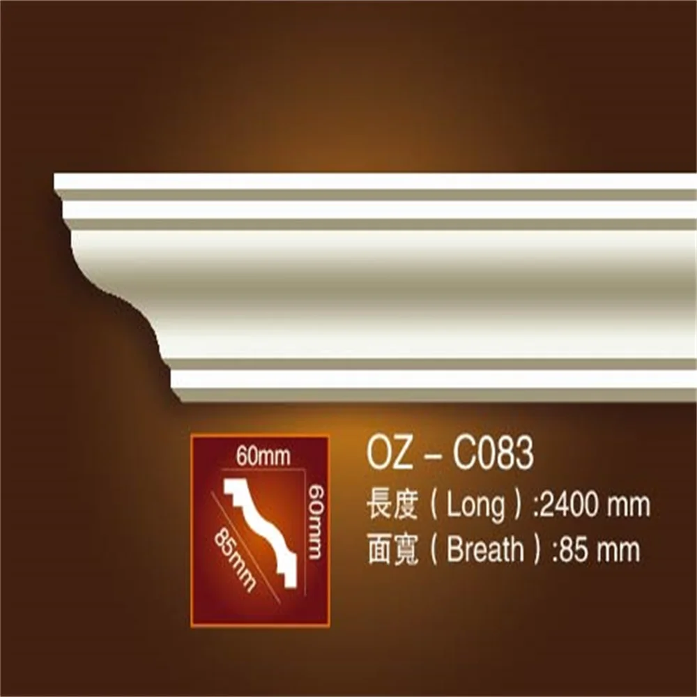 High Quality Pop Ceiling Coving Pu Cornice Polyurethane Crown Moulding for Building Material