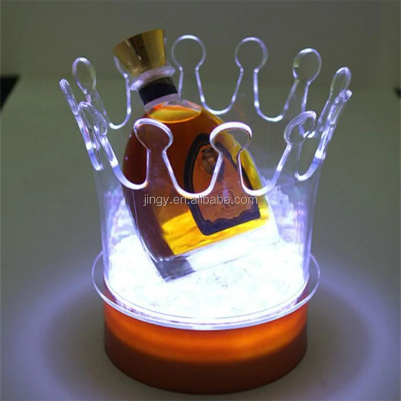 Top Quality 2022 Hot Selling Custom Pmma Acrylic Beer Red Wine Champagne Cooler RGB Lighting LED Ice Bucket Plastic