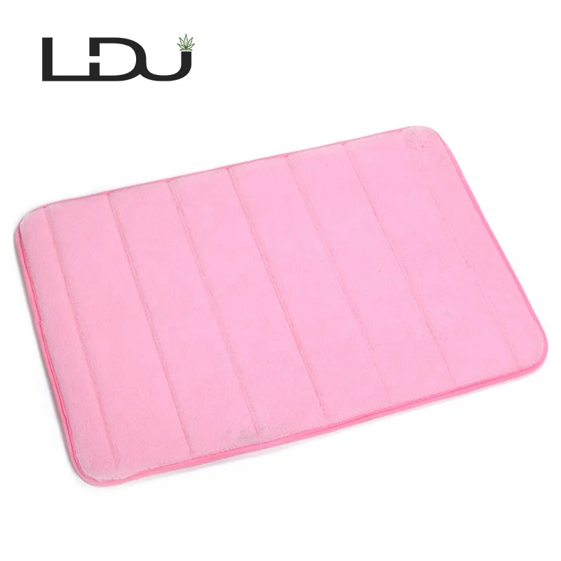 2019 Popular Microfiber Memory Foam Bath Mat with Anti-Skid Bottom for Bathroom