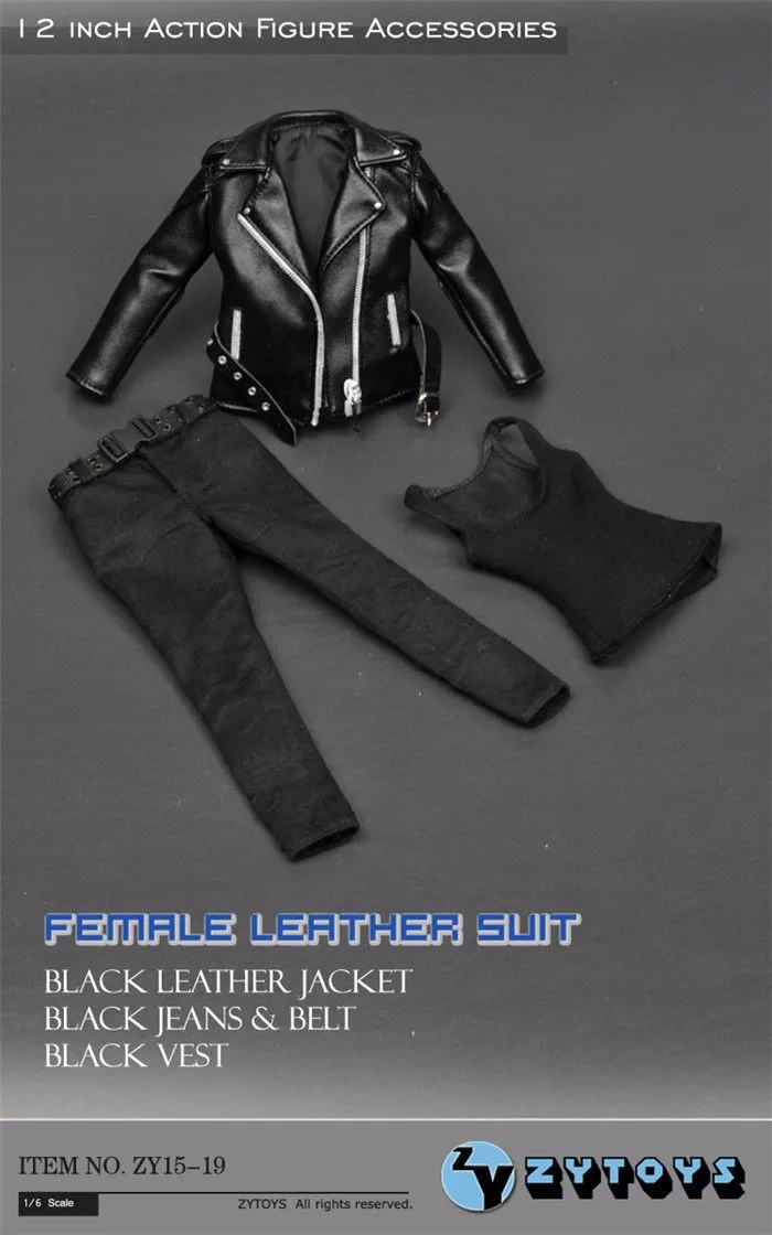 1//6 PU-Leder Männlicher Mantel Jacket für 12 Zoll Action-Figuren