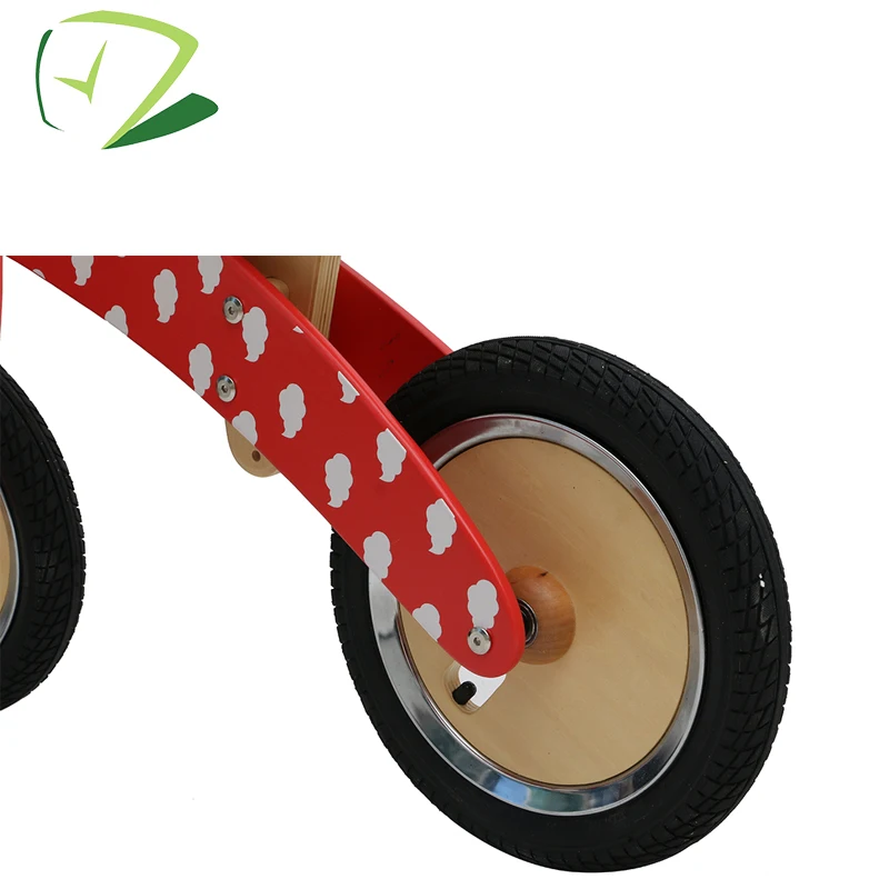 
Red kids balance running wooden bicycle for exercise balance ability 