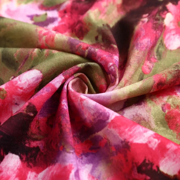 Knitted jersey super java print cotton fabric cambodia supply