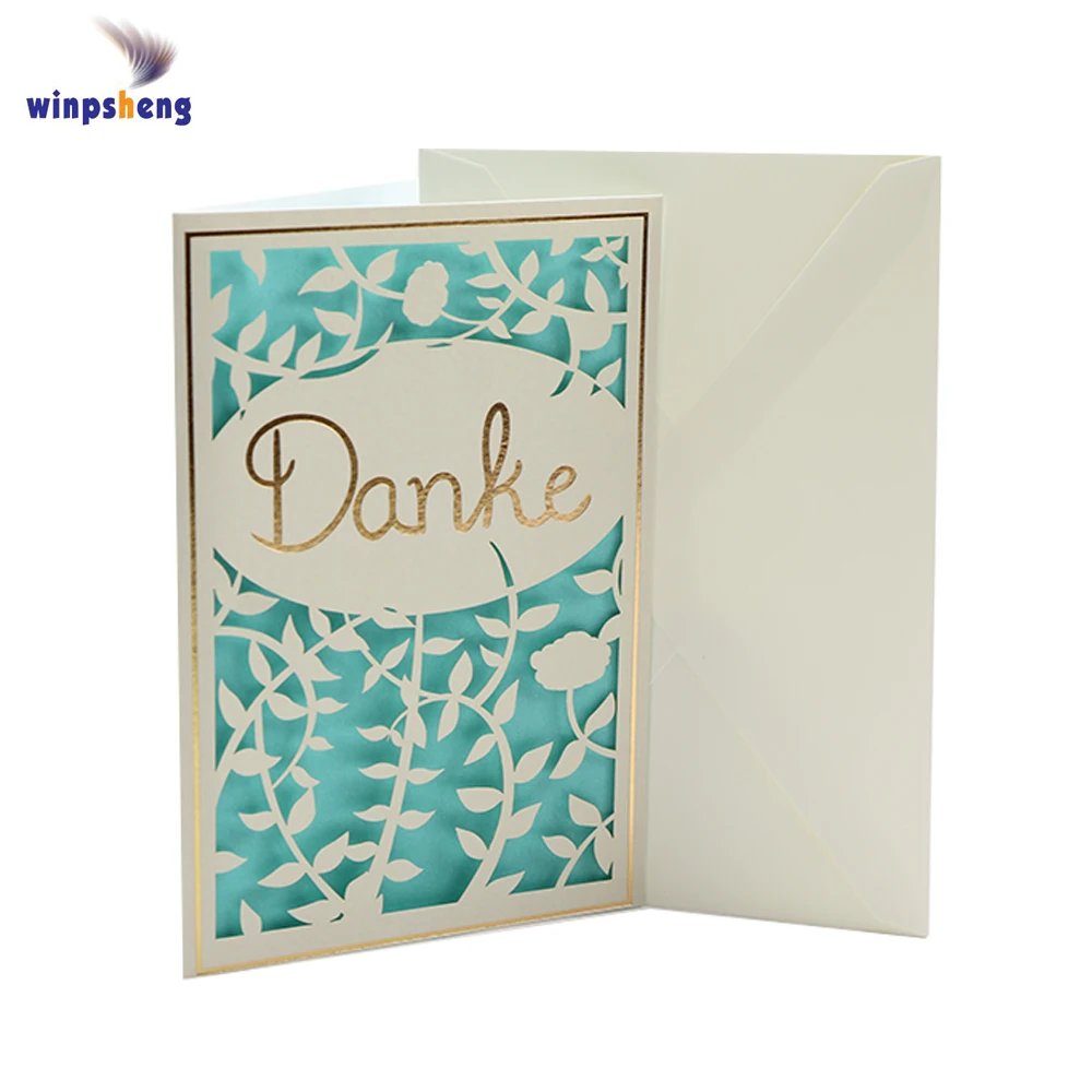 
Paper craft nice design laser cutting thank you card custom with logo 