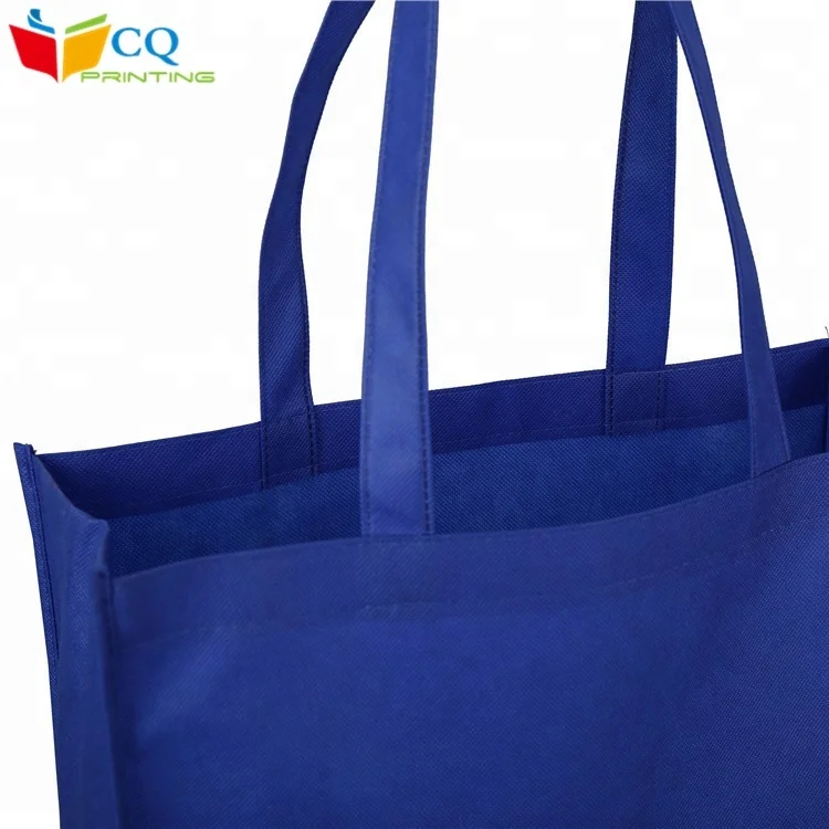 Wholesale eco-friendly cheap promotional deep blue non woven carry bag in guangzhou