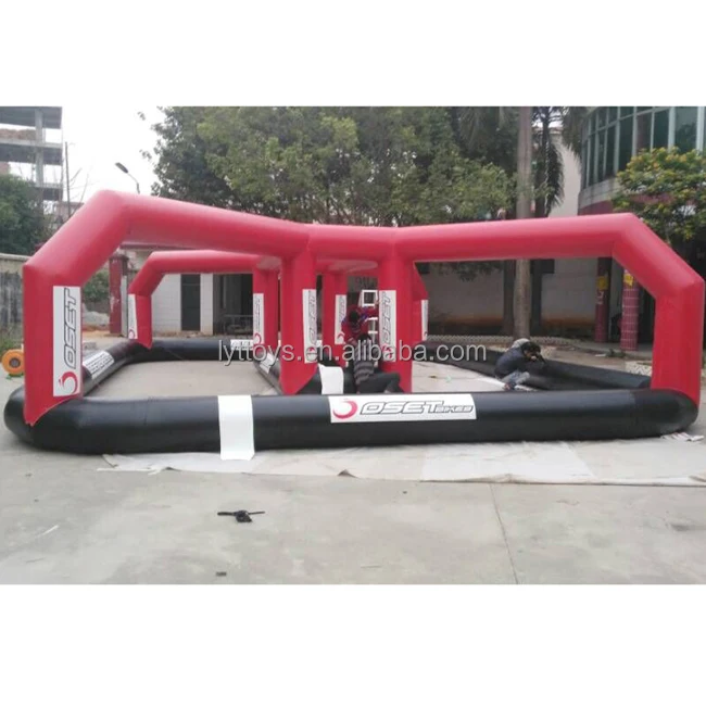 Factory price inflatable go kart race track outdoor inflatable track race for bumper car