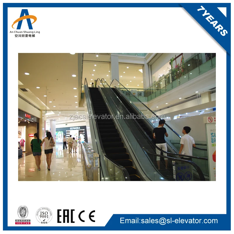 800mm Step width 35 degree handrail mall escalator with VVVF Control system