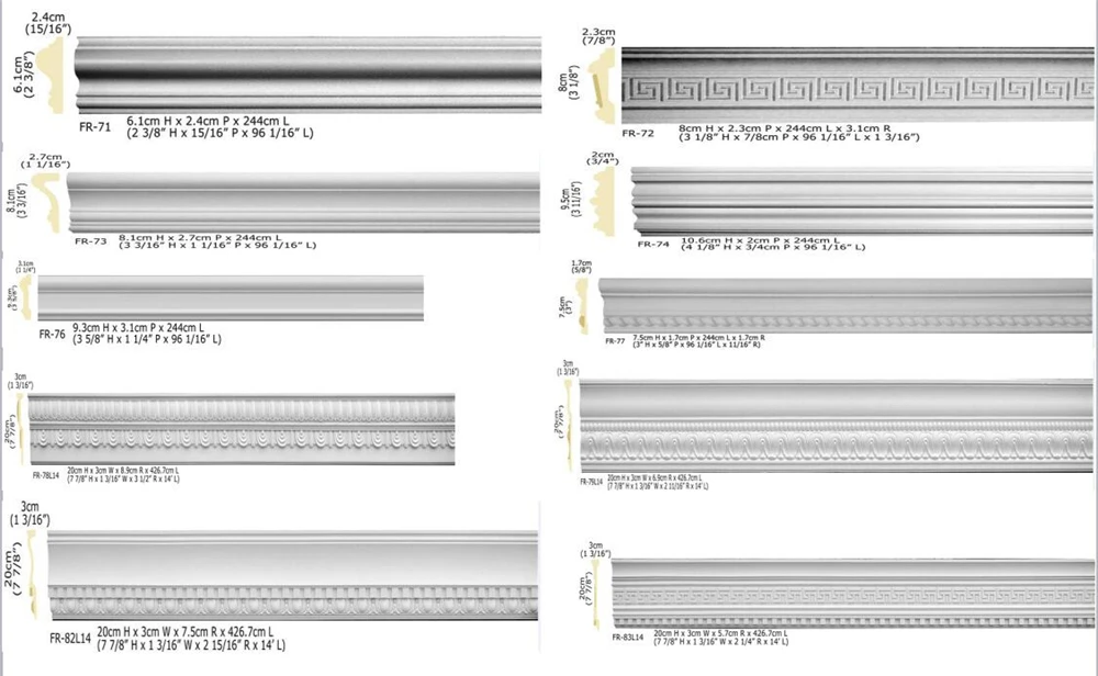 Polyurethane Ornaments High Density Beautiful PU Wall wood corner trim