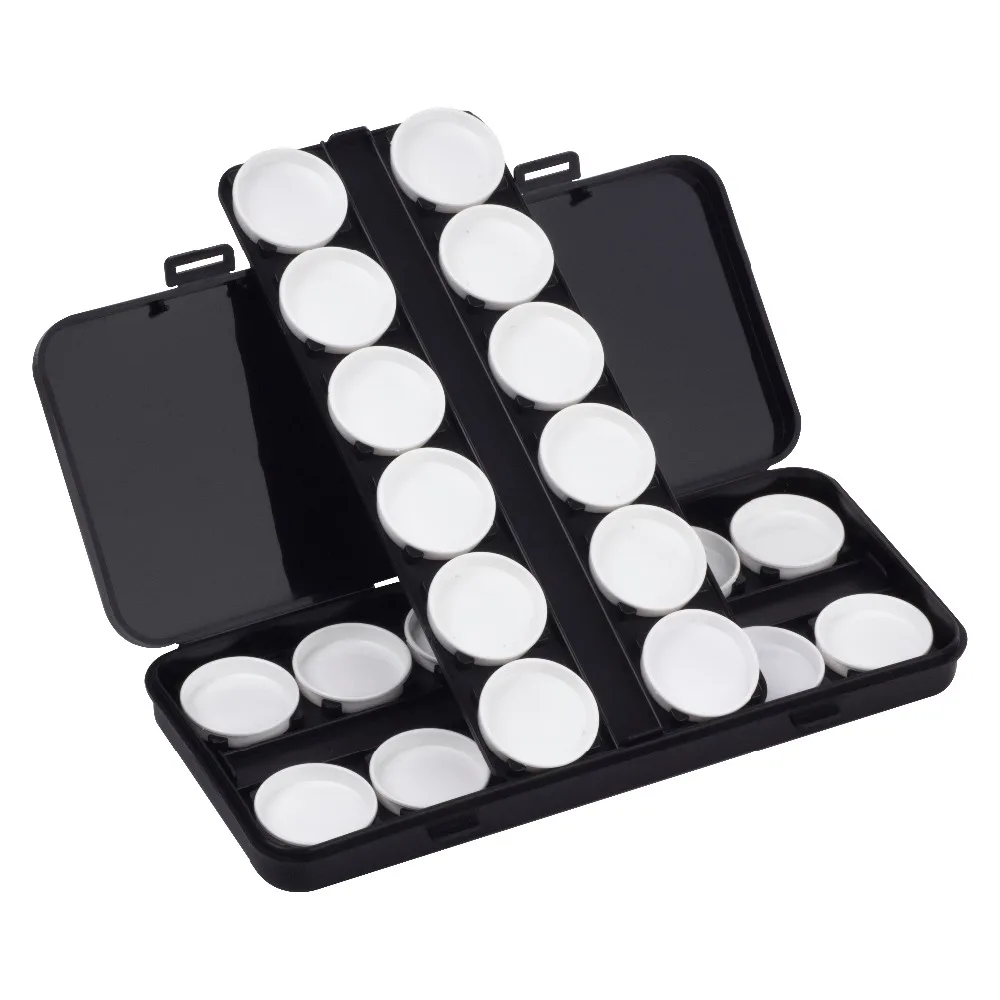 Nadeco 2 layer 24 wells artist water color nail art polish gel paint palette removable 24 tray paint box