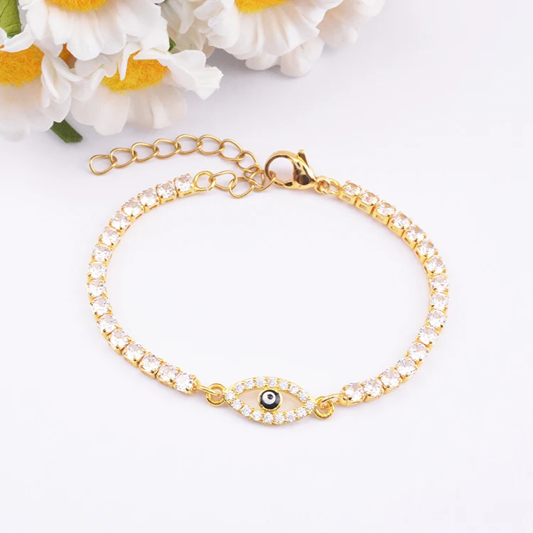 Заводская цена; оптовая продажа 18 К позолоченный Форма Глаз очаровательный Diamond Crystal Фея Шарм браслет-цепочка ювелирные изделия