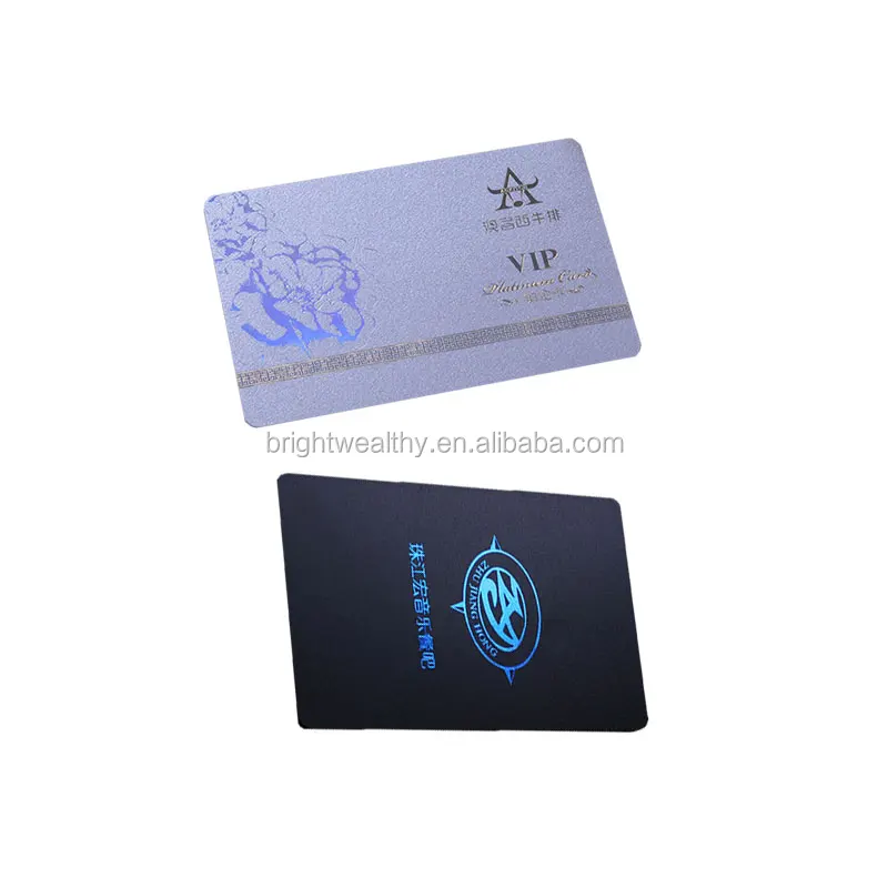 China factory competitive price custom & frosted embossed printed PVC black metal business card