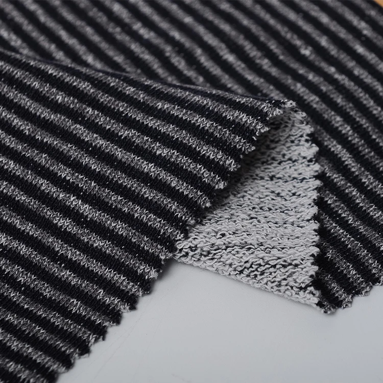 
335gsm knitted stripe hemp organic cotton fabric for dress 