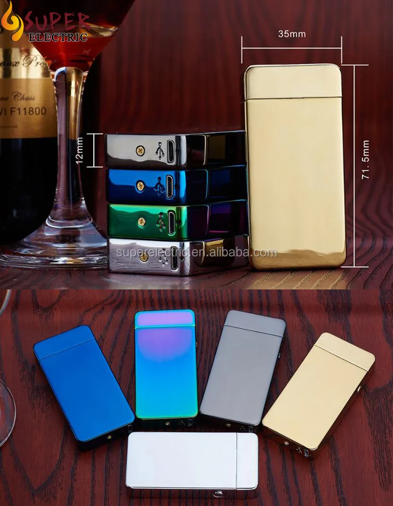 China electric single ARC golden usb charged cigarette side button USB lighter