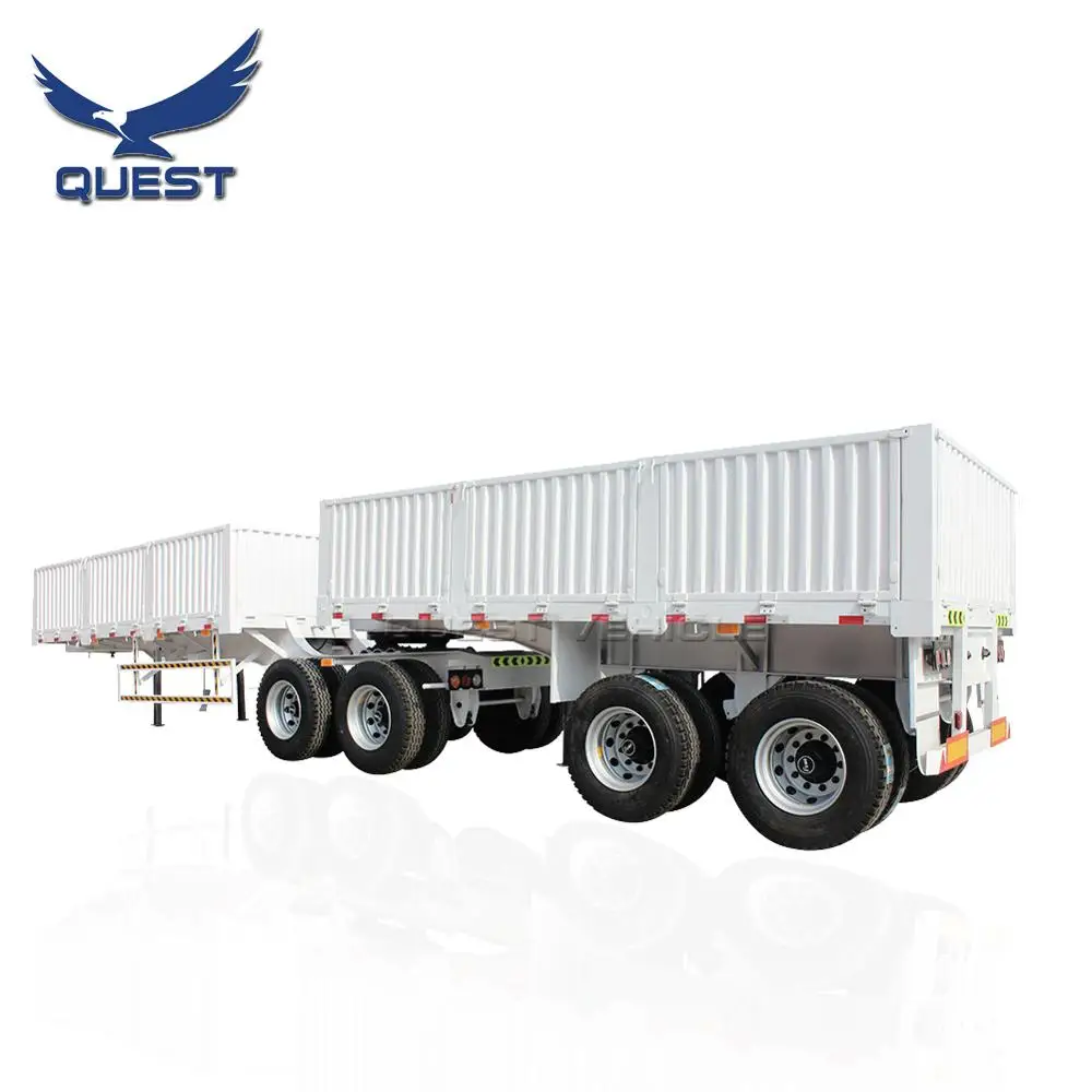 20ft Drawbar tandem Super Link Side Wall Container Trailer Interlink Cargo Transport Semi Trailer