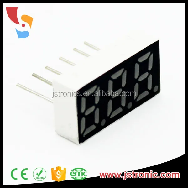 Jstronic Single line 6 pins red/blue/green/yellow 0.25 inch 3 digit small 7 segment led display