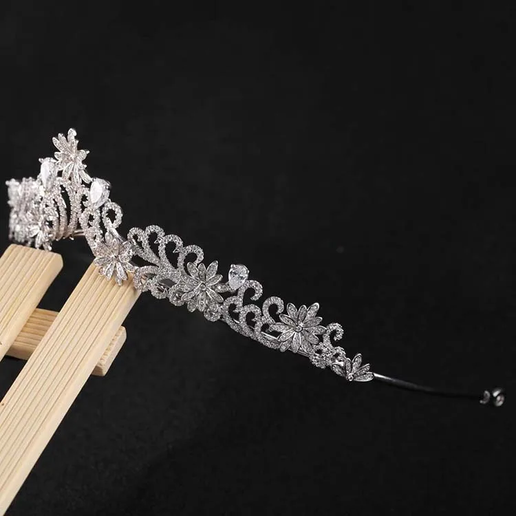 Hot Sell Fashion Rhinestone 925 Sterling Silver Wedding Crown Tiara