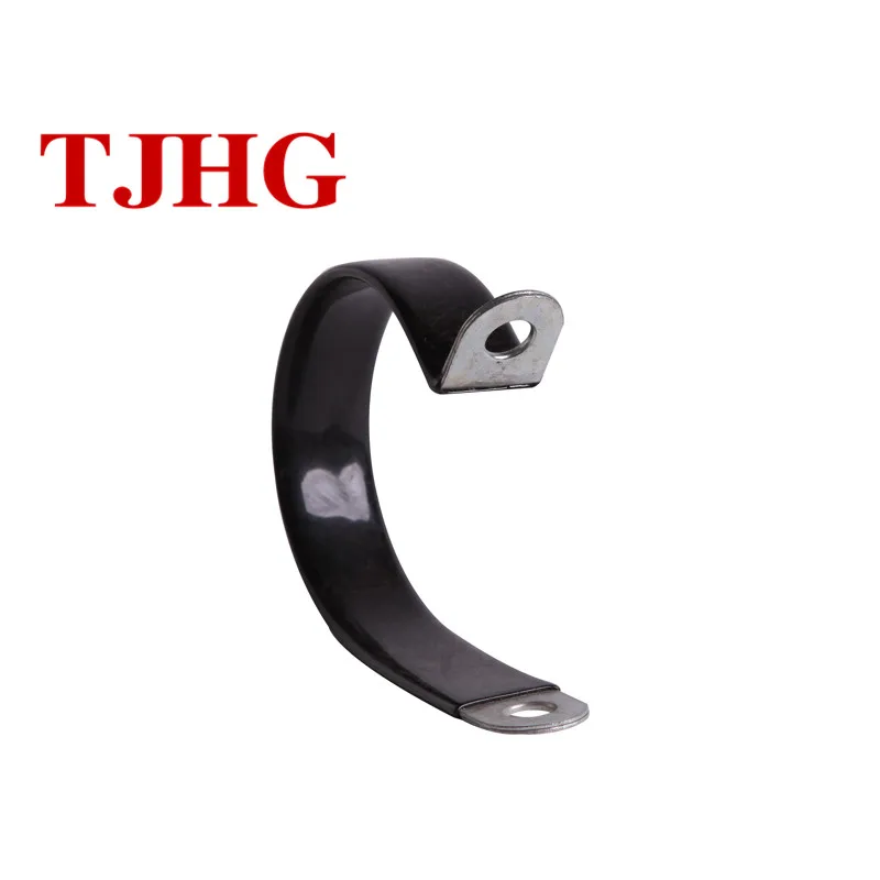 Factory produces Galvanized steel two holes fixing all size P type Rubber Hose Clamp