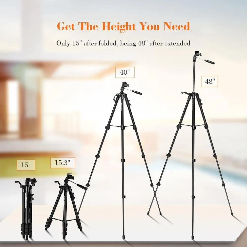 
FOTOPRO Professional Fluid Head Photography Camcorder Portable Phone Tripod for Camera Dslr 