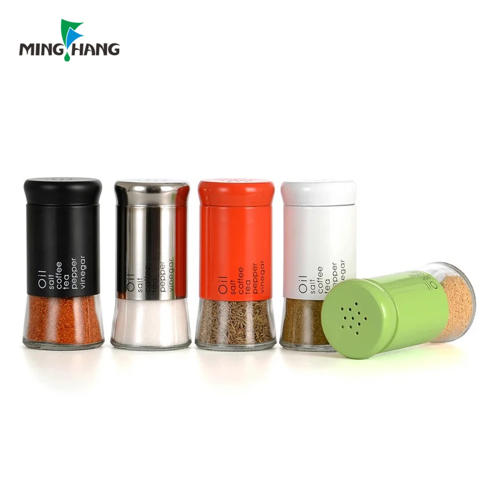250/500/750ml round glass spice jar custom salt pepper packaging bottle