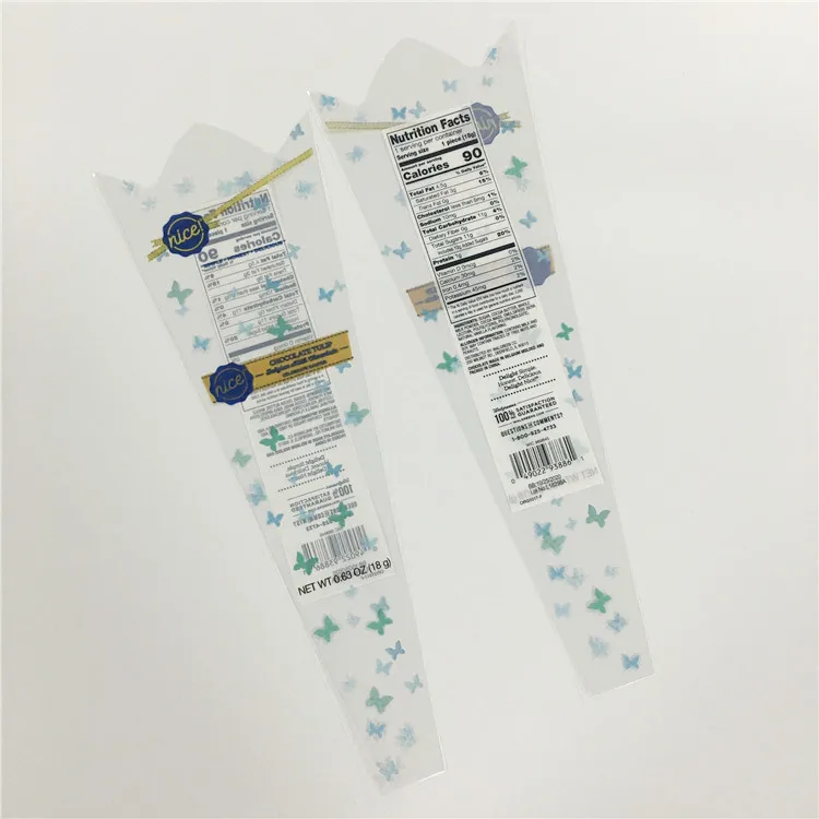 Recycle Bopp Cpp plastic Fresh Flower Sleeve For Single Rose