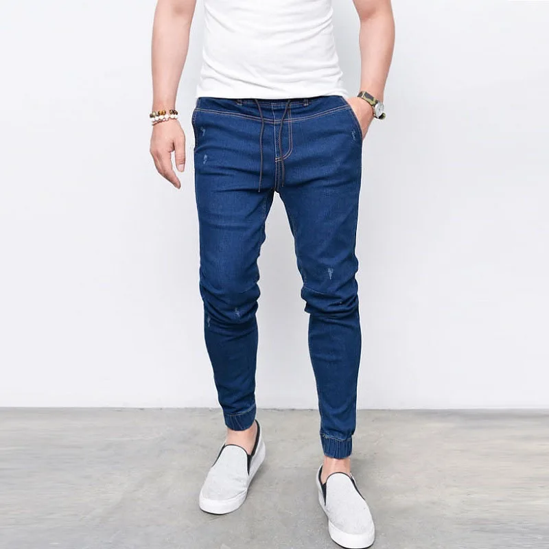 100% Cotton Blue Jeans For Man High Waist Harem Men Jeans Plus Size Black Man jeans Denim Pants