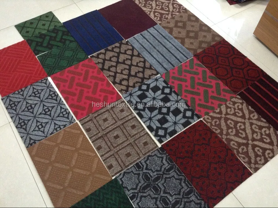 Customized double color jacquard needle punched non woven carpet