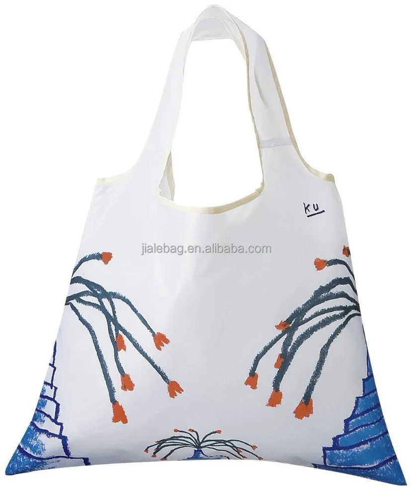 Custom 210T polyester foldable shopping bag