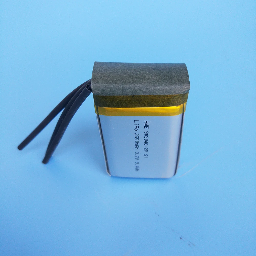 HWE li-ion battery 3.7v 2500mah 2550mah battery pack ds 903048 -2P 3.7v 1000mah 110807 903048 lipo battery