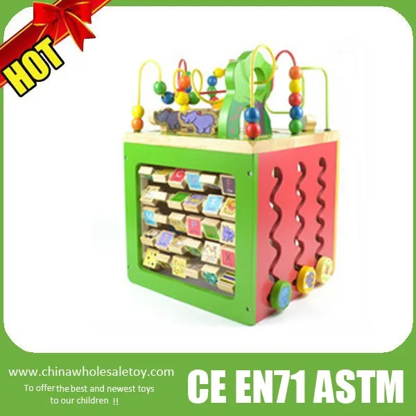 
wooden toy learning cube 
