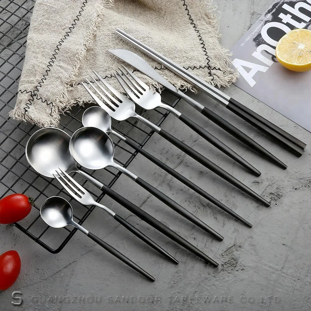 New style stainless steel dinnerware set tableware cubiertos de acero high quality cutlery knife fork and spoon set