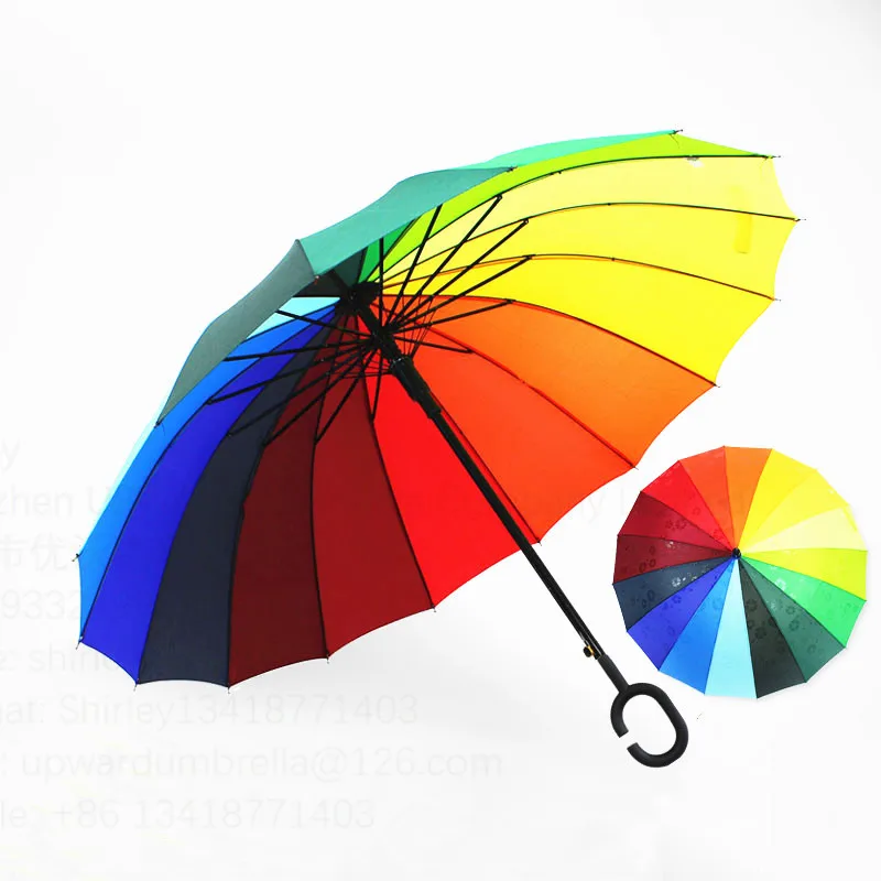 Straight umbrella color umbrella in japan rainbow umbrella