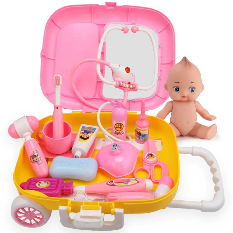 XST Kids Pretend Play Doctor Toy Kit Medical Display Trolley Case Doctor Set Toy
