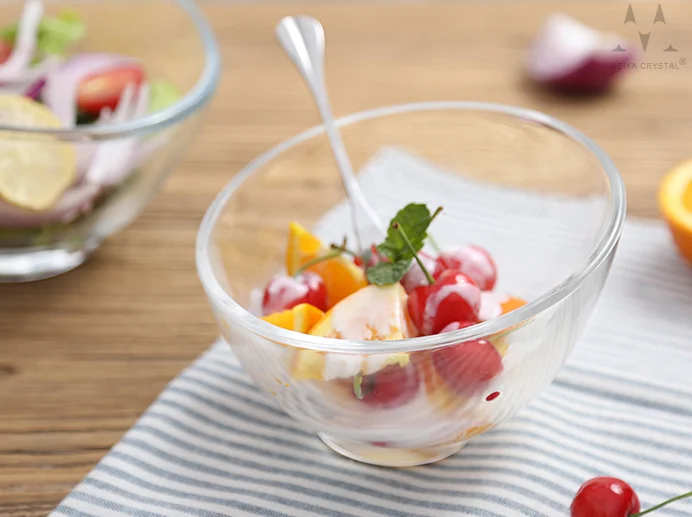 Machine press slant mouth glass bowls,clear slant clear glass  bowl