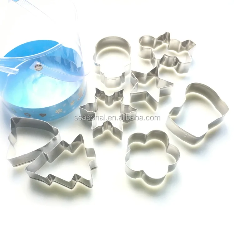 8pcs stainless steel cookie cutter christmas gift pack set