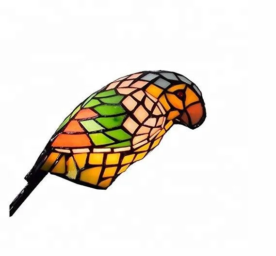 Tiffany Stained Glass Pendant Chandeliers Parrot Birds Hotel Lamp Lights for Vintage Style