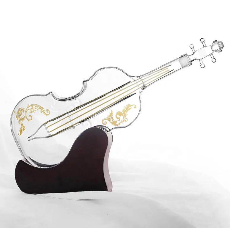 1000ML Handcraft Violin Shaped Fancy Glass Wine Bottles,Glass Liquor Bottle,Wine Bottle